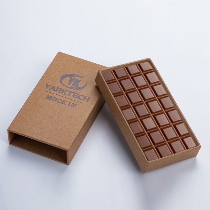 Caja de barra de chocolate de tacto suave