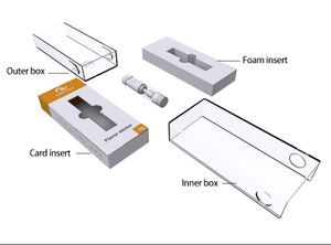 Vape Cartucho CR Embalaje Cajas de cajones de plástico